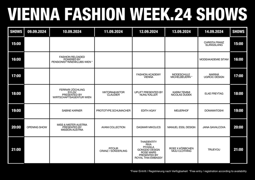 MQ VIENNA FASHION WEEK.24 SHOWS